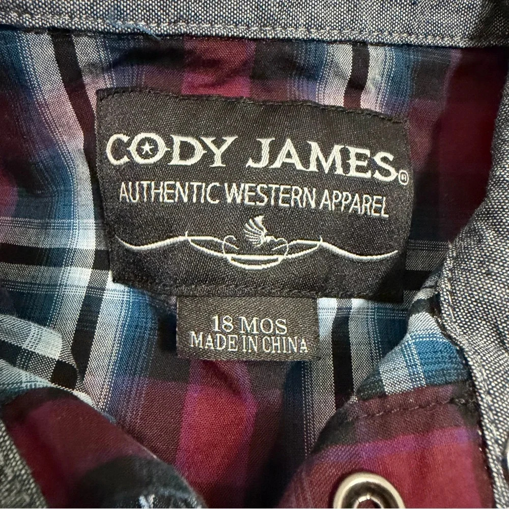 Cody James Infant‎ Plaid Western Long Sleeve Bodysuit | Size 18M